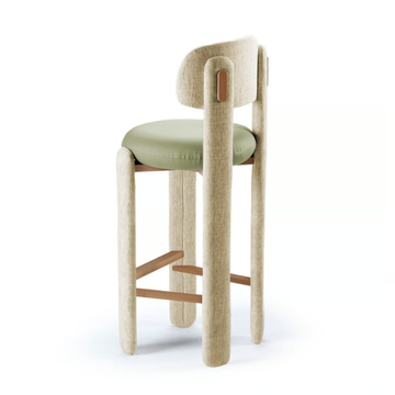 CHOUX - Upholstered high fabric stool with footrest by Mambo Unlimited Ideas - view 3